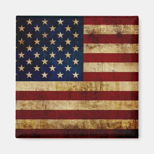 Aimant Drapeau USA / Grunged (Devant)