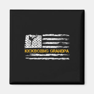Aimant Drapeau Usa Vintage Combattant De Mma Kickboxing G