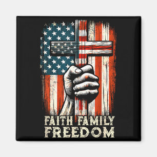 Aimant Drapeau Usa Vintage Foi Famille Dom Patriotique Ch