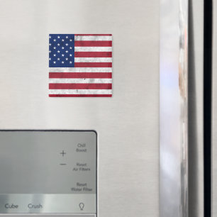 Aimant Drapeau USA vintage rouge blanc bleu Amérique patr