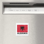 Aimant Drapeau Vintage Albanie (In Situ (Lave-vaisselle))