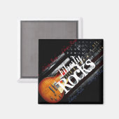 Aimant Drapeau Vintage américain LIBERTY ROCKS (Recto/Verso)