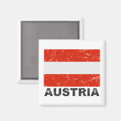 Aimant Drapeau Vintage Autriche (Recto/Verso)