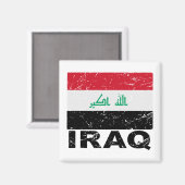 Aimant Drapeau Vintage de l'Irak (Recto/Verso)