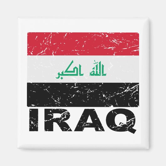 Aimant Drapeau Vintage de l'Irak (Devant)