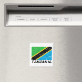 Aimant Drapeau Vintage de Tanzanie (In Situ (Lave-vaisselle))
