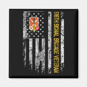 Aimant Drapeau vintage des États-Unis 516e brigade de sig