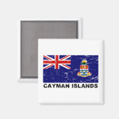 Aimant Drapeau Vintage des îles Caïmans (Recto/Verso)