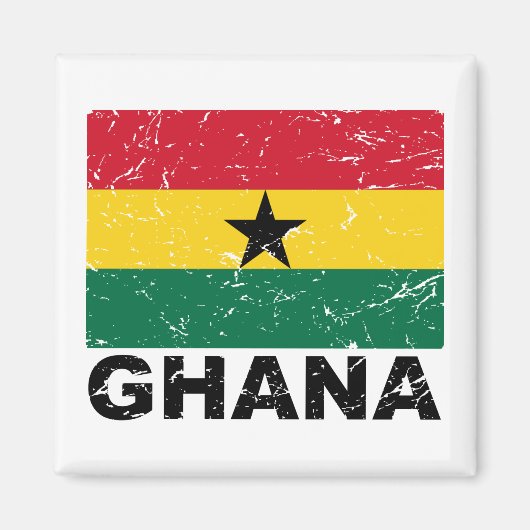 Aimant Drapeau Vintage du Ghana (Devant)