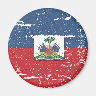 Aimant Drapeau vintage du Haïti