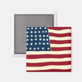 Aimant Drapeau vintage patriotique américain, le 4 juille (Recto/Verso)