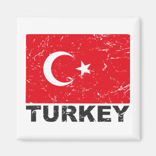 Aimant Drapeau Vintage Turquie