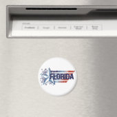 Aimant Drapeau vintage USA avec étoile - Floride (In Situ (Lave-vaisselle))