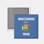 AIMANT DRAPEAU WISCONSIN (Recto/Verso)
