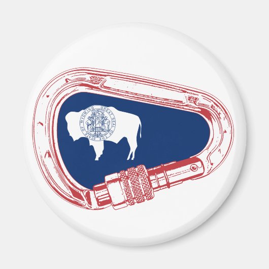 Aimant Drapeau Wyoming Escalade Carabiner (Devant)