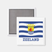 Aimant Drapeau Zeeland avec nom (Recto/Verso)