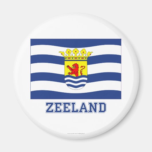 Aimant Drapeau Zeeland avec nom (Devant)