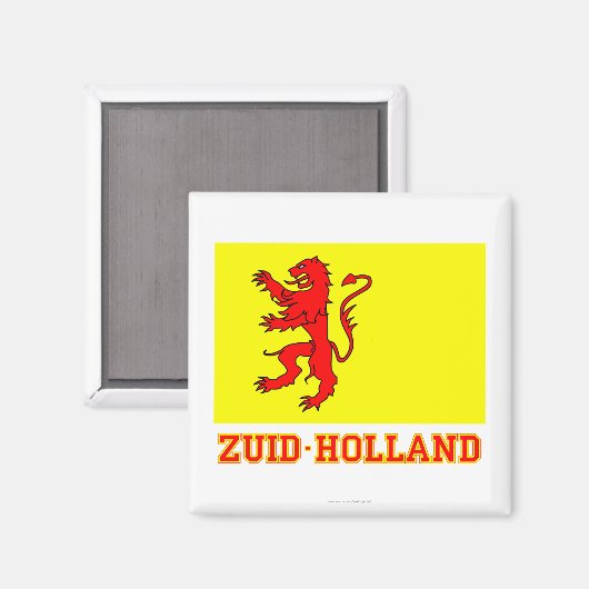 Aimant Drapeau Zuid-Holland avec nom (Recto/Verso)