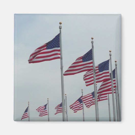 Aimant Drapeaux américains au Monument de Washington (Devant)