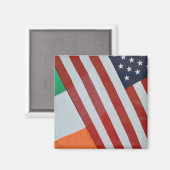 Aimant Drapeaux américains et irlandais (Recto/Verso)