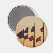 Aimant Drapeaux au coucher du soleil American Patriotic U (Recto/Verso)