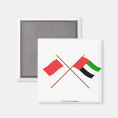 Aimant Drapeaux croisés des EAU et de Sharjah (Recto/Verso)