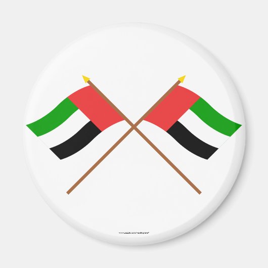 Aimant Drapeaux croisés des EAU et du Fujairah (Devant)