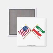 Aimant Drapeaux croisés des États-Unis et du Somaliland (Recto/Verso)