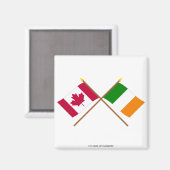 Aimant Drapeaux croisés du Canada et de l'Irlande (Recto/Verso)