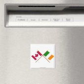 Aimant Drapeaux croisés du Canada et de l'Irlande (In Situ (Lave-vaisselle))
