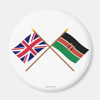 Aimant Drapeaux croisés du Royaume-Uni et du Kenya