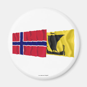 Aimant Drapeaux de ondulation de la Norvège et du
