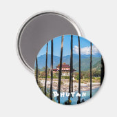 Aimant Drapeaux de prière et Punakha Dzong - Bhoutan (Recto/Verso)