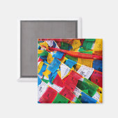 Aimant Drapeaux de prière tibétains colorés - Tibet (Recto/Verso)