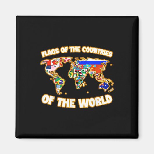 Aimant Drapeaux Des Pays Du Monde Carte Internationale (Devant)