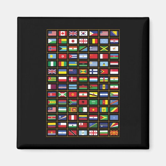 Aimant Drapeaux Des Pays Du Monde International (Devant)