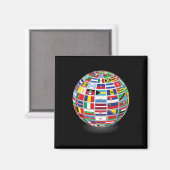 Aimant Drapeaux Des Pays Du Monde International (Recto/Verso)
