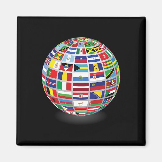 Aimant Drapeaux Des Pays Du Monde International (Devant)