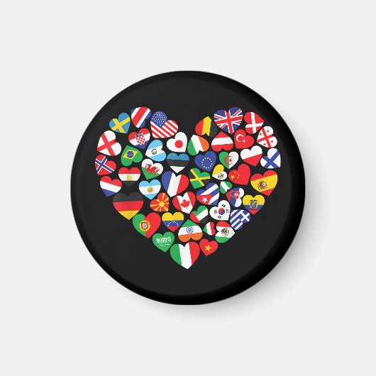 Aimant Drapeaux des pays du pavillon international (Devant)