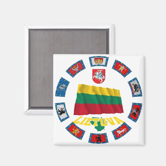 Aimant Drapeaux lituaniens (Recto/Verso)
