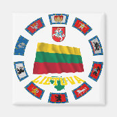 Aimant Drapeaux lituaniens (Devant)