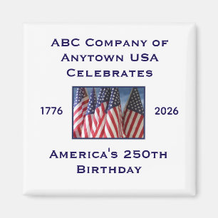 Aimant Drapeaux patriotiques des États-Unis pour le 250e