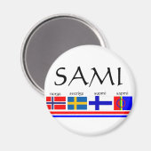Aimant Drapeaux samis et scandinaves (Recto/Verso)