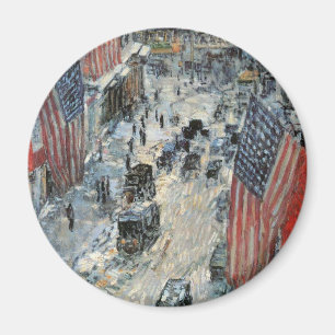 Aimant Drapeaux sur la 57e Rue par Frederick Childe Hassa
