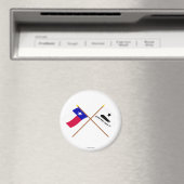 Aimant Drapeaux texans et Gonzales traversés (In Situ (Lave-vaisselle))