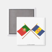 Aimant Drapeaux traversés du Portugal et de Madère (Recto/Verso)
