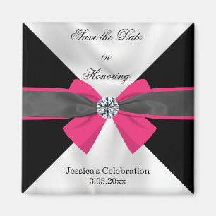 Aimant Draperie classique en noir et blanc avec Bow magen