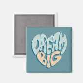 Aimant Dream Big : Coeur bleu du succès (Recto/Verso)