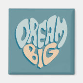 Aimant Dream Big : Coeur bleu du succès (Devant)