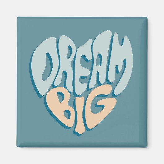 Aimant Dream Big : Coeur bleu du succès (Devant)